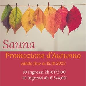 Promozione d'autunno abbonamenti sauna